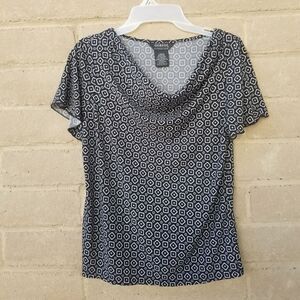 George Stretch Geometric Print Top. Size M